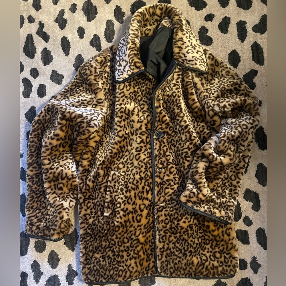 Vintage Leopard Print and Waterproof Fur/Rain Coat